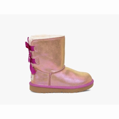 Botas UGG Bailey Bow II Shimmer Criança Marrom/Fucsia | PT-LNBVH